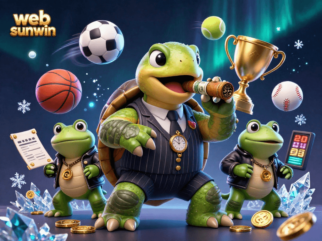 Bet on exciting wins and thrilling games at web sunwin, featuring vibrant 3D casino characters and dynamic sports elements.