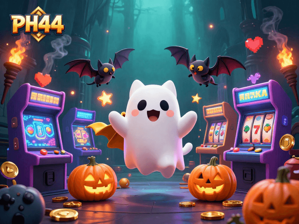 Engage with thrilling gameplay at PH44 while exploring a vibrant 3D casino scene packed with exciting elements.