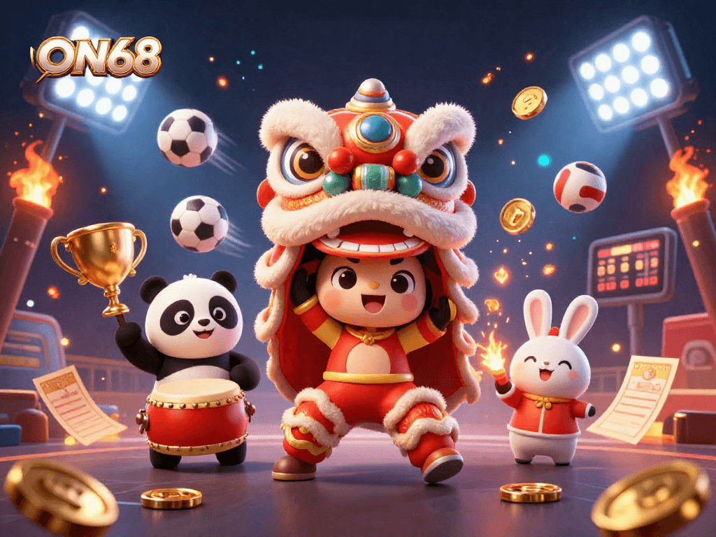 Win big with ON68's dynamic casino experience featuring lively characters and game elements