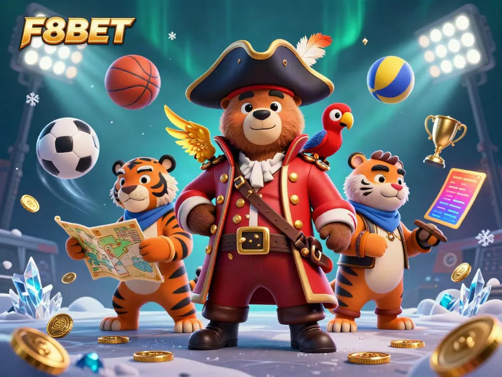 Engage with thrilling action at F8BET with a vivid scene depicting casino entertainment and sports betting.