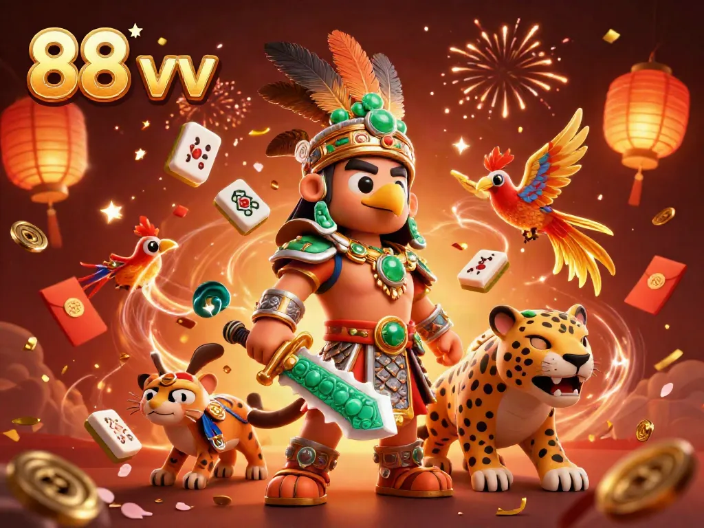 Experience exciting gameplay with 88 vv at this vibrant casino-themed scene featuring lively characters and game elements.
