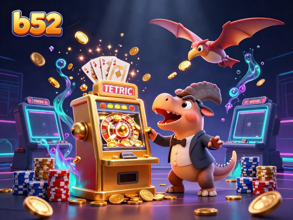 Experience thrilling wins with b52 as a pachycephalosaurus hits a jackpot in a vibrant casino!