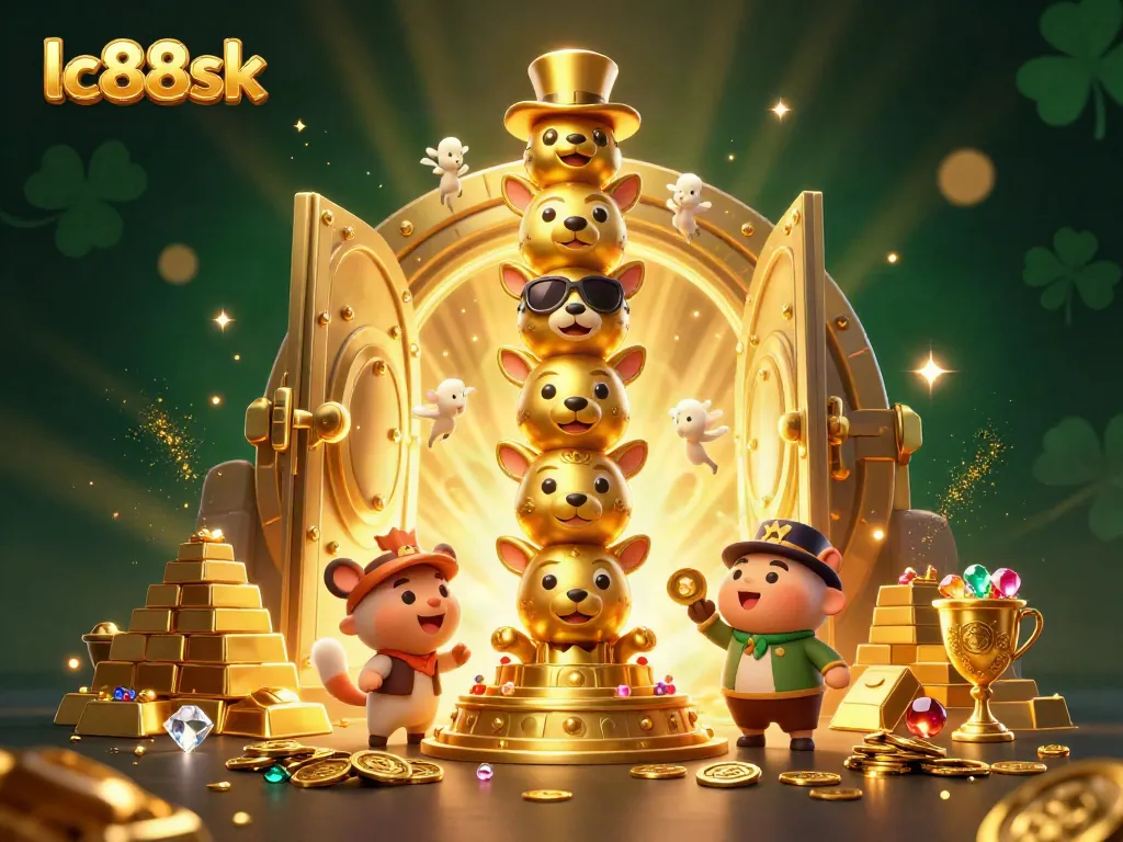 Experience high-stakes gaming excitement with lc88sk's vibrant casino scene featuring a golden totem.
