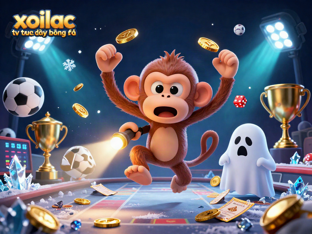 Experience the thrill of xoilac tv trực tiếp bóng đá with energetic characters and dynamic sports elements in a vibrant casino