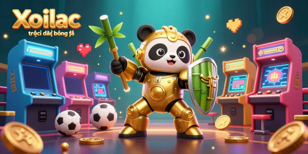 Experience Xoilac trực tiếp bóng đá with vibrant casino elements and animated characters in an exciting sports betting scene.