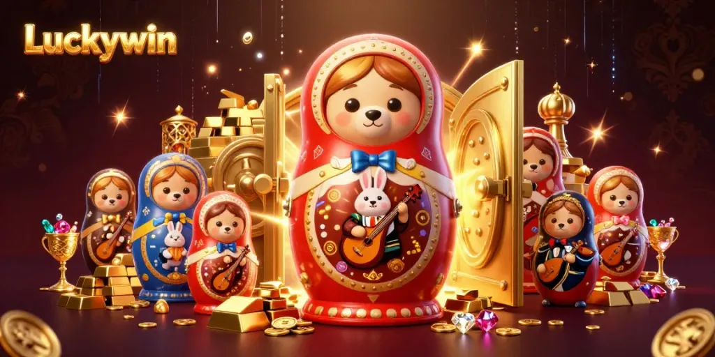 Experience thrilling luck with Luckywin featuring vibrant casino-themed illustration.