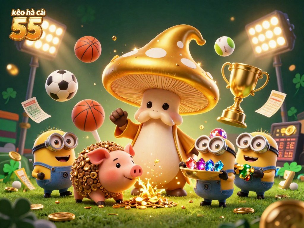 Experience thrilling action in sports betting with kèo nhà cái 55 illustrated in vibrant 3D detail.