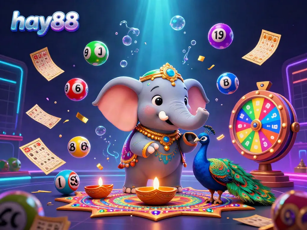 Experience the excitement of hay88 with colorful games and lively casino elements in a vibrant, rich scene.