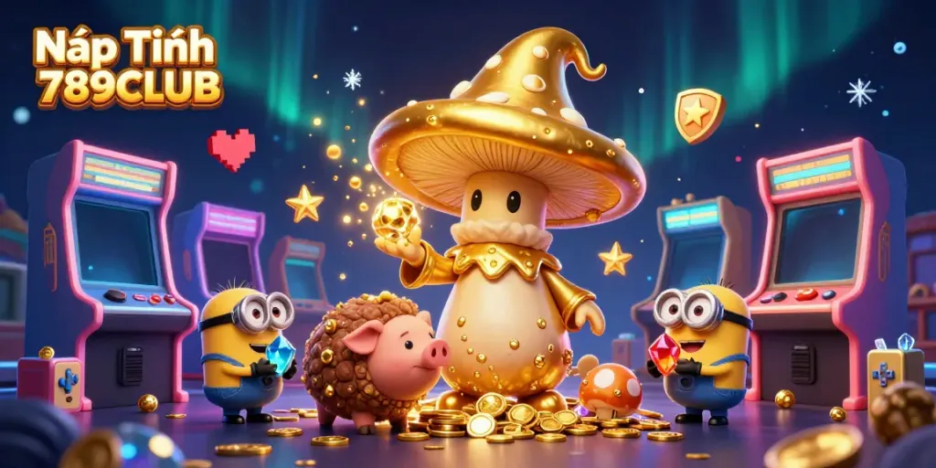 Nạp Tiền 789CLUB illustration with magical characters and dynamic casino elements