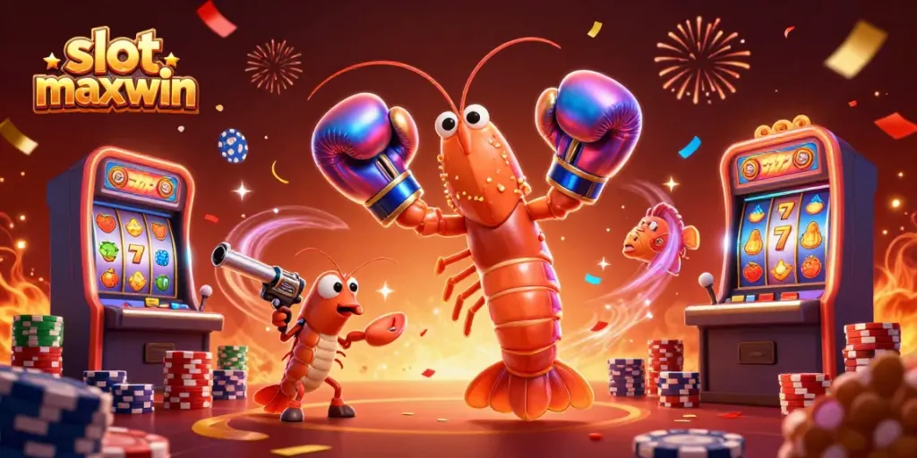 Experience epic slot maxwin gameplay with vibrant characters and dynamic casino elements in 3D.