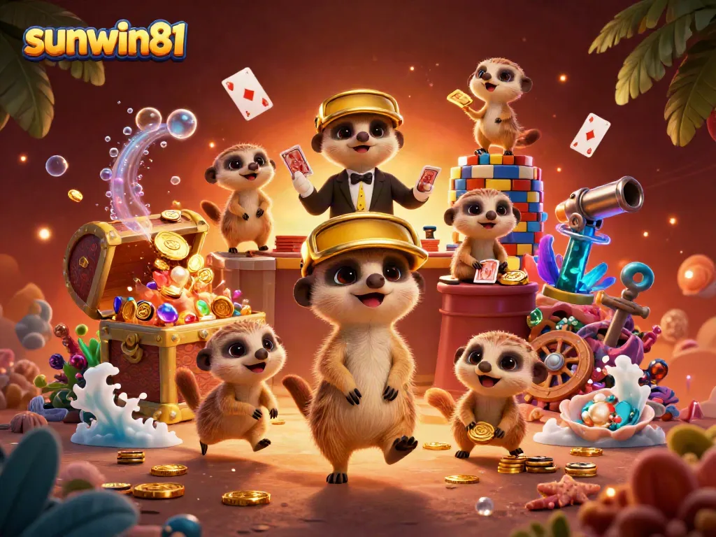 Join the meerkats at sunwin81 for thrilling casino action amidst vibrant underwater treasures.