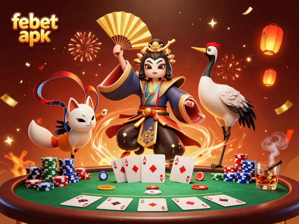 Experience thrilling gameplay with febet apk in a vibrant 3D casino scene showcasing poker elements and dynamic characters.
