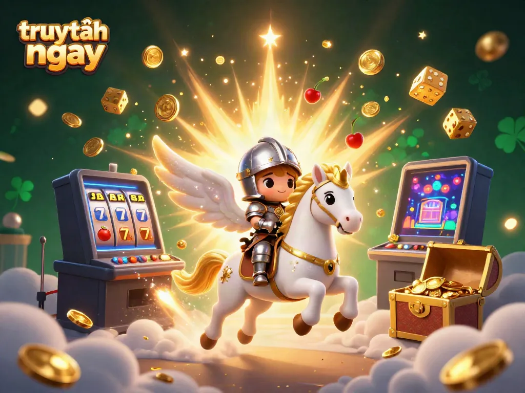 Experience the thrill of gaming with "truy cập ngay" featuring celestial characters in a vibrant casino scene filled with dynamic rewards.