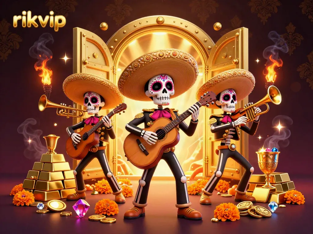 Experience thrilling gameplay at rikvip with vibrant Dia de los Muertos skeletons and dazzling treasures.