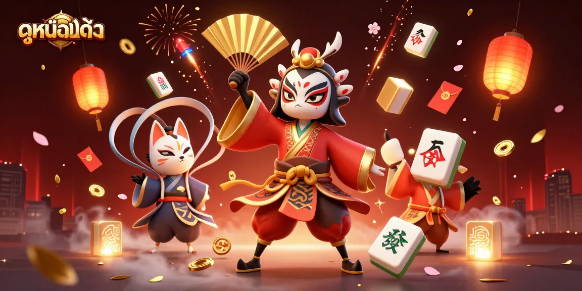 Engage in ดูหนังออนไลน์ with vibrant casino-themed 3D digital art and dynamic characters.