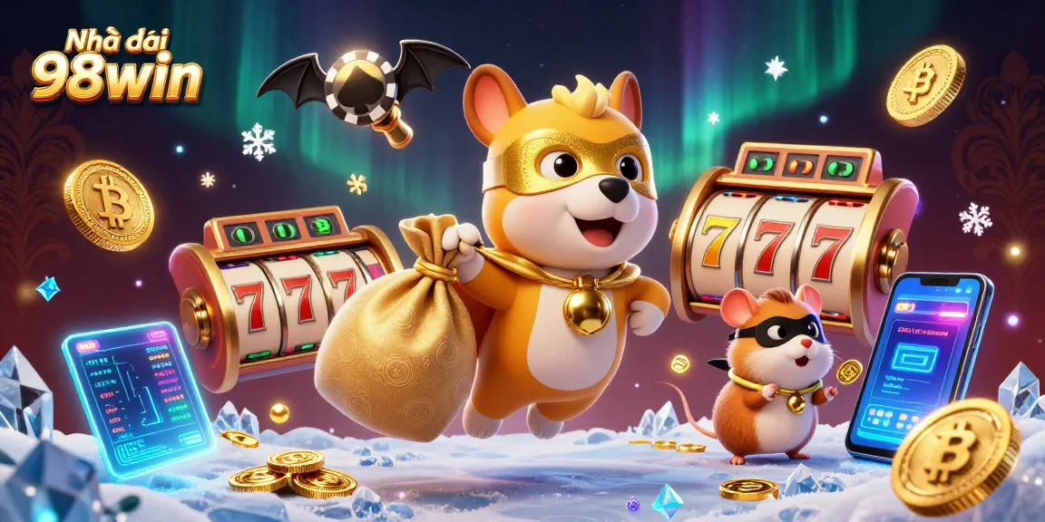Experience thrilling action at Nhà cái 98win with a vibrant superhero dog and gold coins!