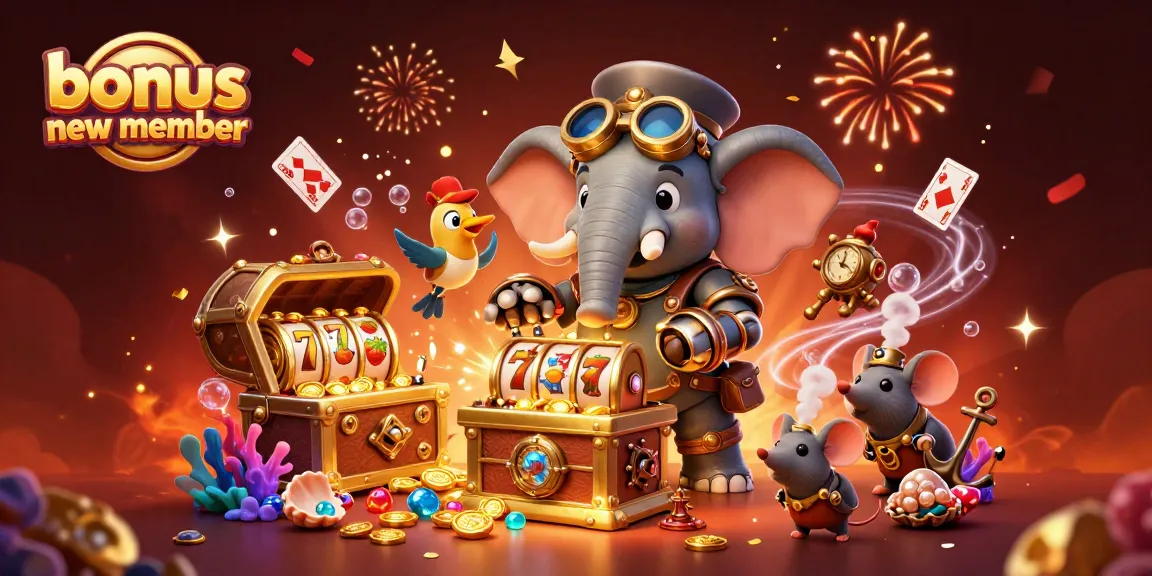 Enhance your gameplay with a bonus new member slot machine experience, featuring colorful 3D elements.