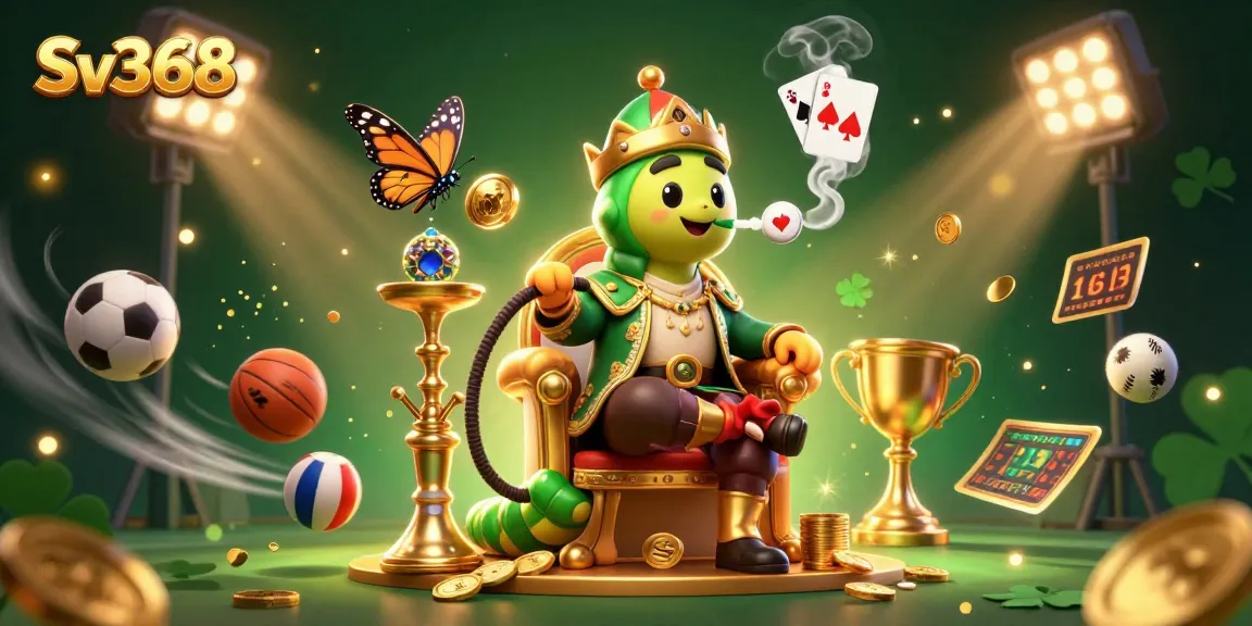 Win big at Sv368 with a vibrant 3D casino scene featuring sports elements and dynamic action!