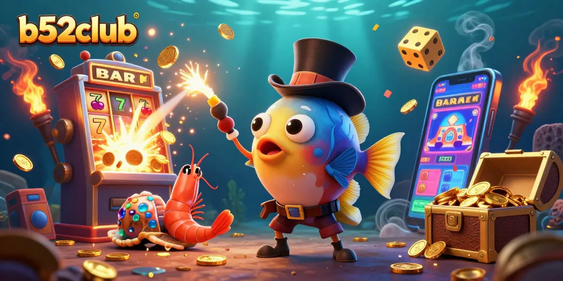 Experience the excitement of b52club with glowing coins from the slot machine and dynamic casino elements.