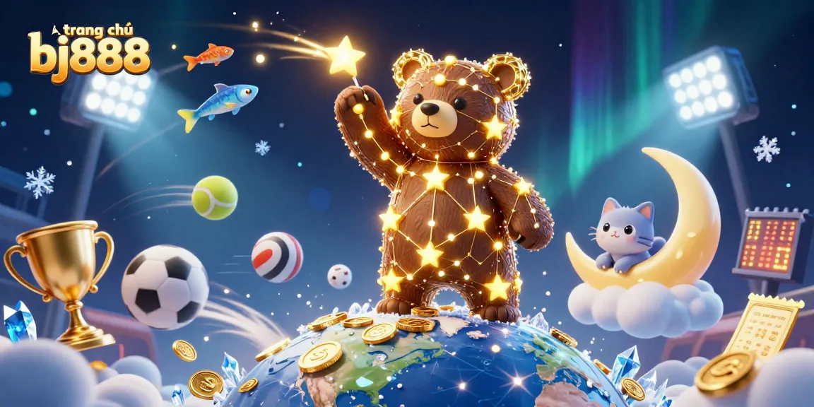 Engage in thrilling gameplay at trang chủ bj888, featuring a vibrant casino scene with dynamic sports elements and winnings.