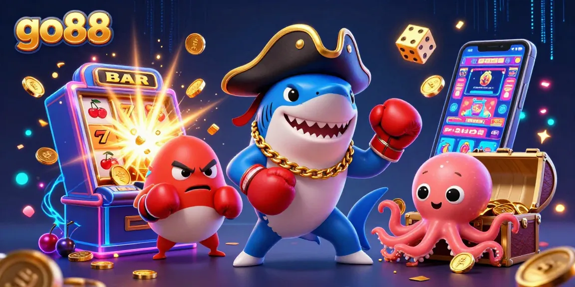 Experience thrilling adventures with go88's vibrant casino games featuring pirates and playful sea creatures.