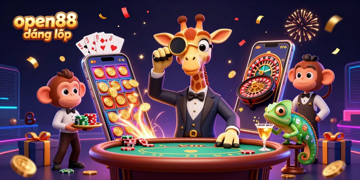 Spin to win at open88 đăng nhập with vibrant casino characters and dynamic game elements.