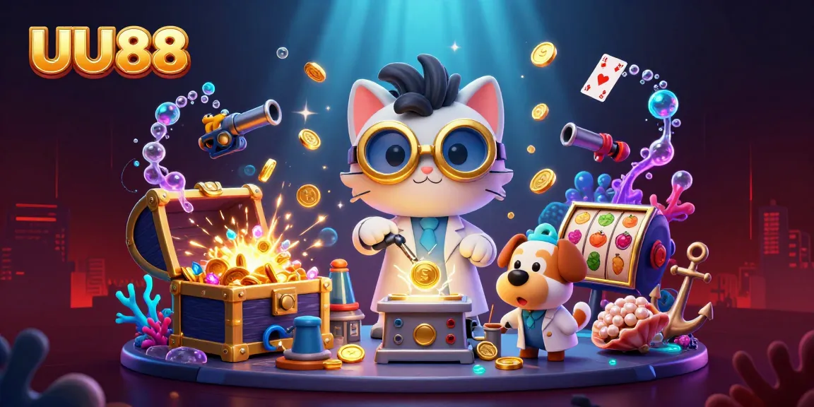 Experience thrilling betting with UU88 in a vibrant gambling underwater scene filled with treasures.