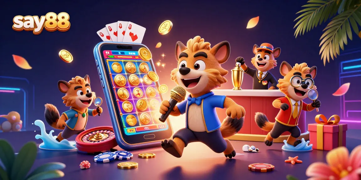 Engage with thrilling games at say88's lively casino scene with hyenas bringing the fun.