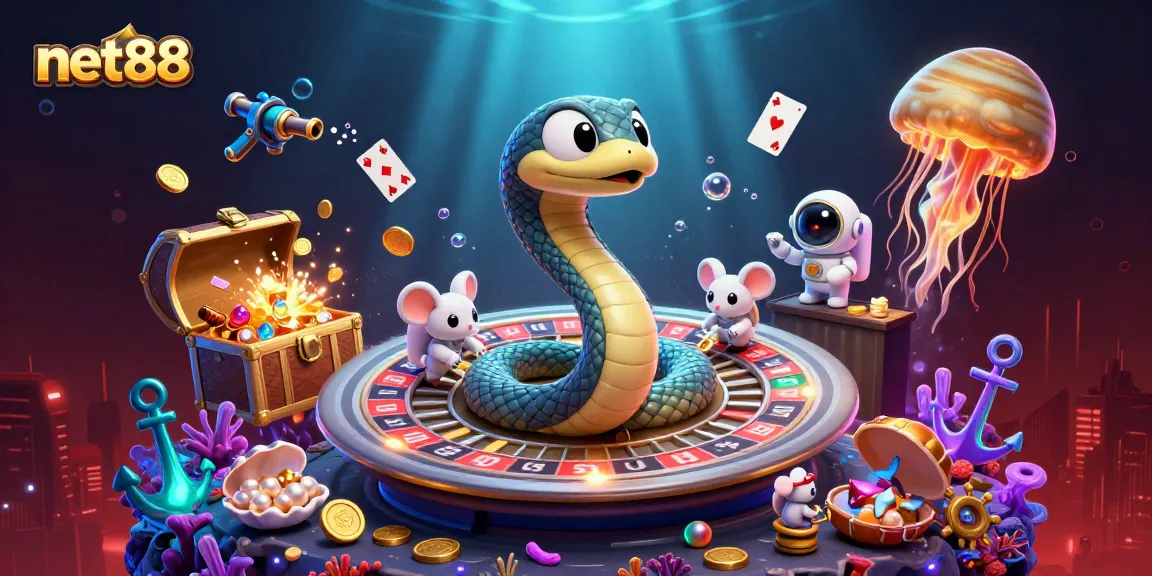 Place bets with net88 in an engaging cosmic casino scene featuring mouse astronauts and a golden jellyfish.