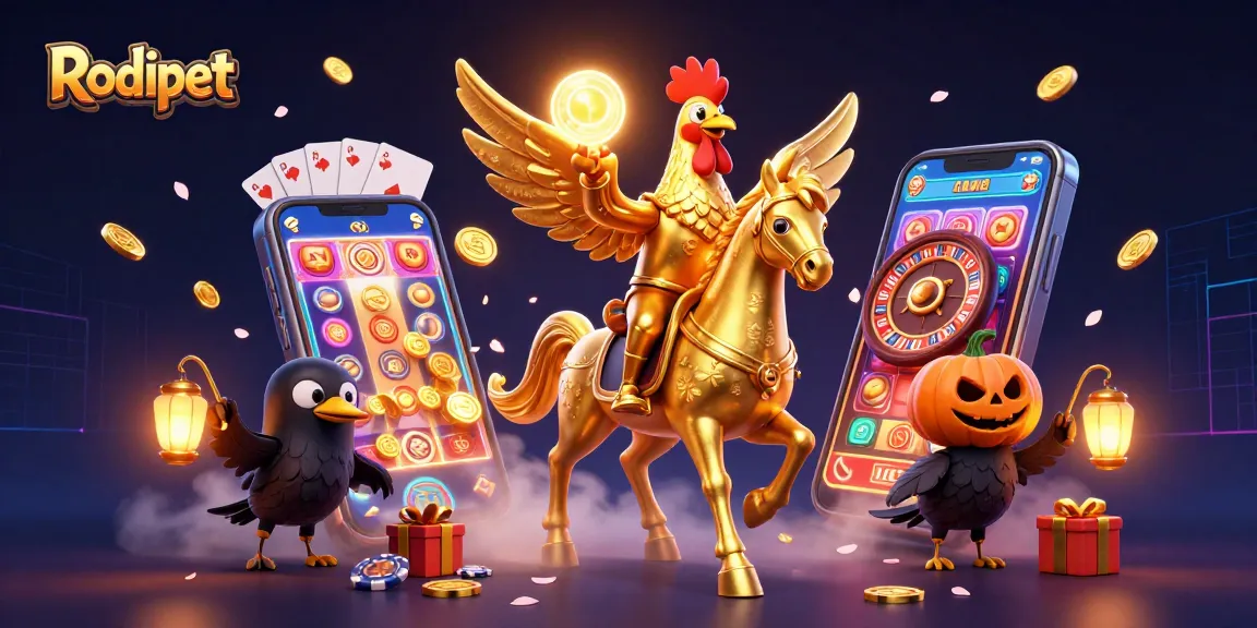 Spin Rodipet's exciting slot saga with golden rooster and spectral casino ambiance
