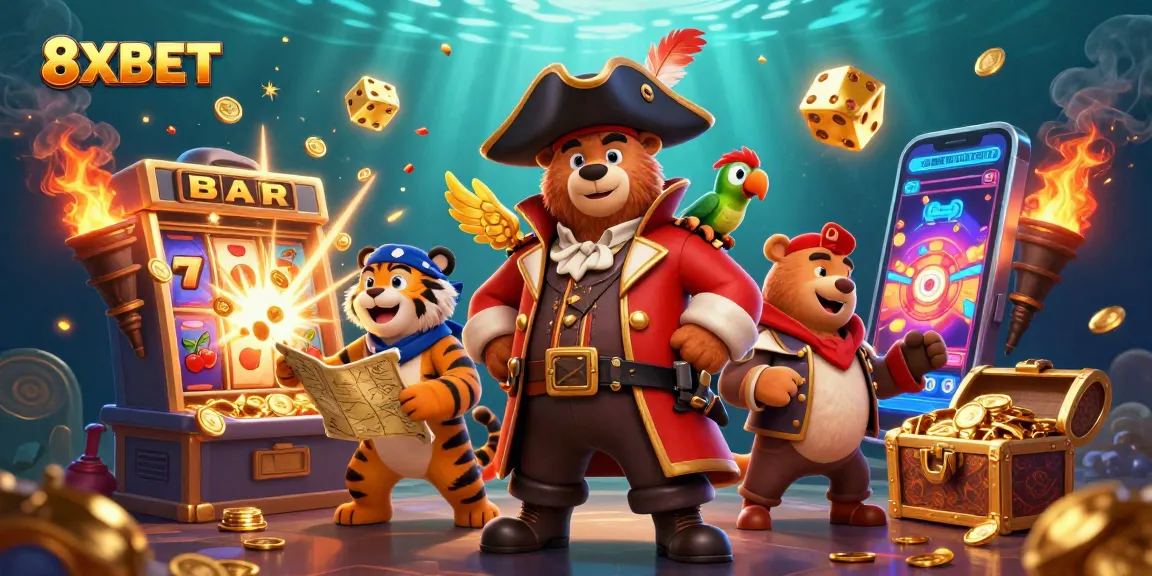 Experience thrilling wins with 8XBET's vibrant casino adventure featuring pirates and treasures.