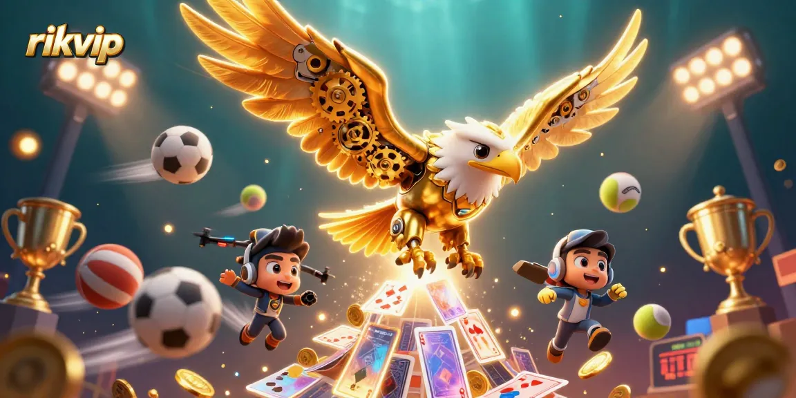 Experience the excitement of rikvip with an engaging and vibrant casino-themed illustration.