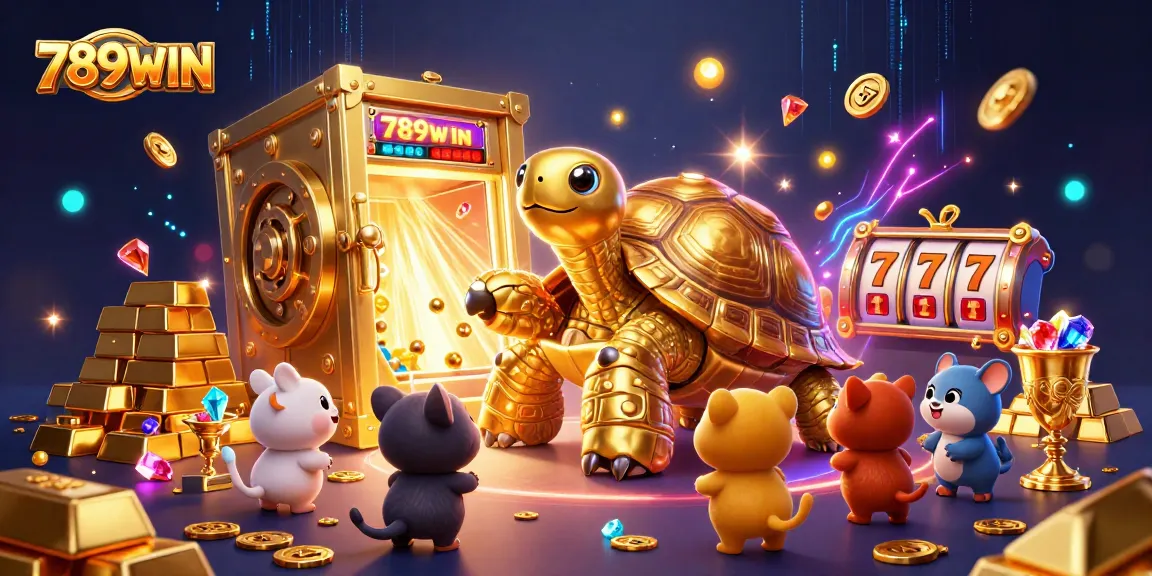 Experience the thrill of winning at 789WIN with a dynamic casino-themed illustration showcasing exciting games.
