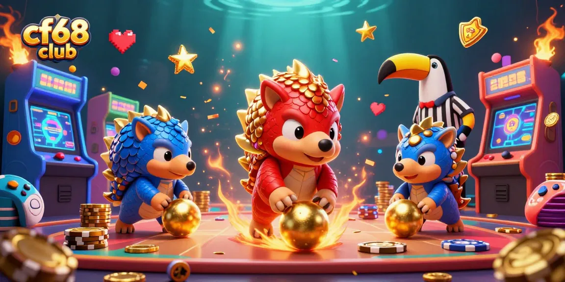Experience thrilling gameplay at cf68 club with rival pangolins competing in this dynamic casino scene.