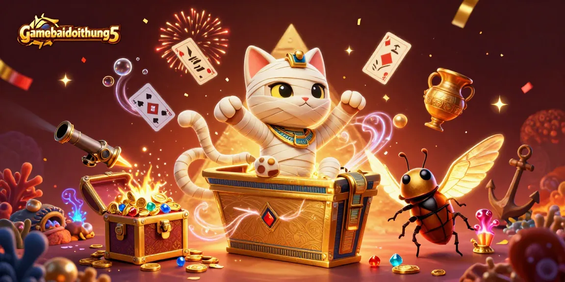 Experience the excitement of gamebaidoithuong5 with vibrant characters and casino elements in this dynamic illustration.