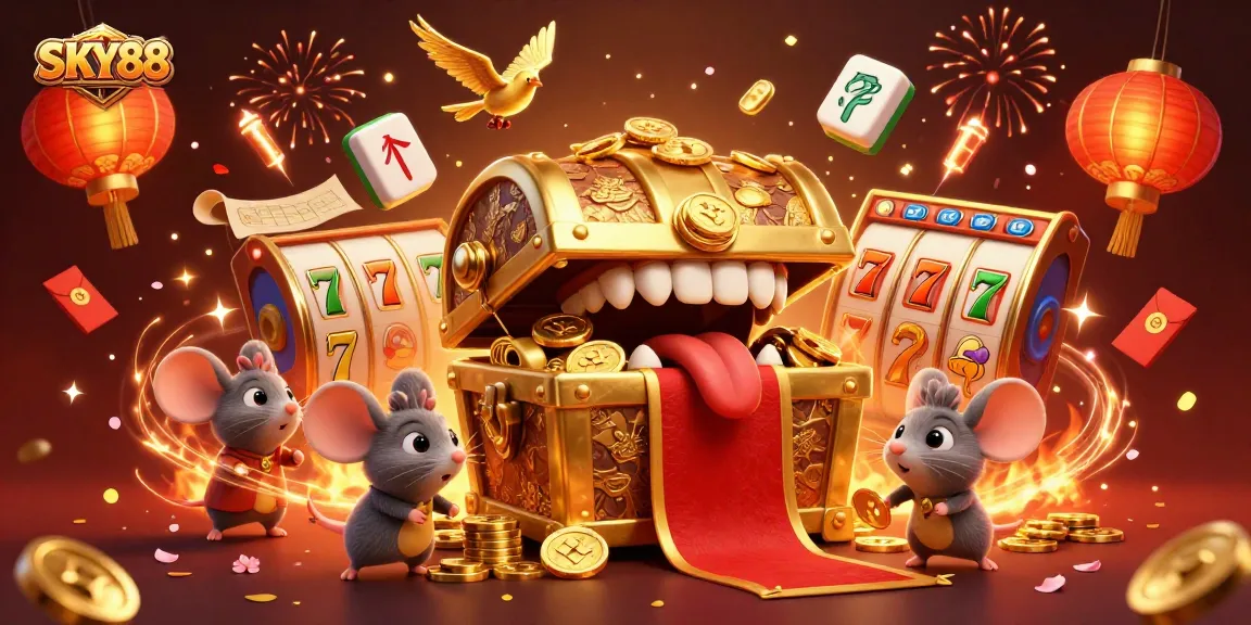 Engage with SKY88's thrilling slot experience featuring immersive gaming elements and golden treasures.