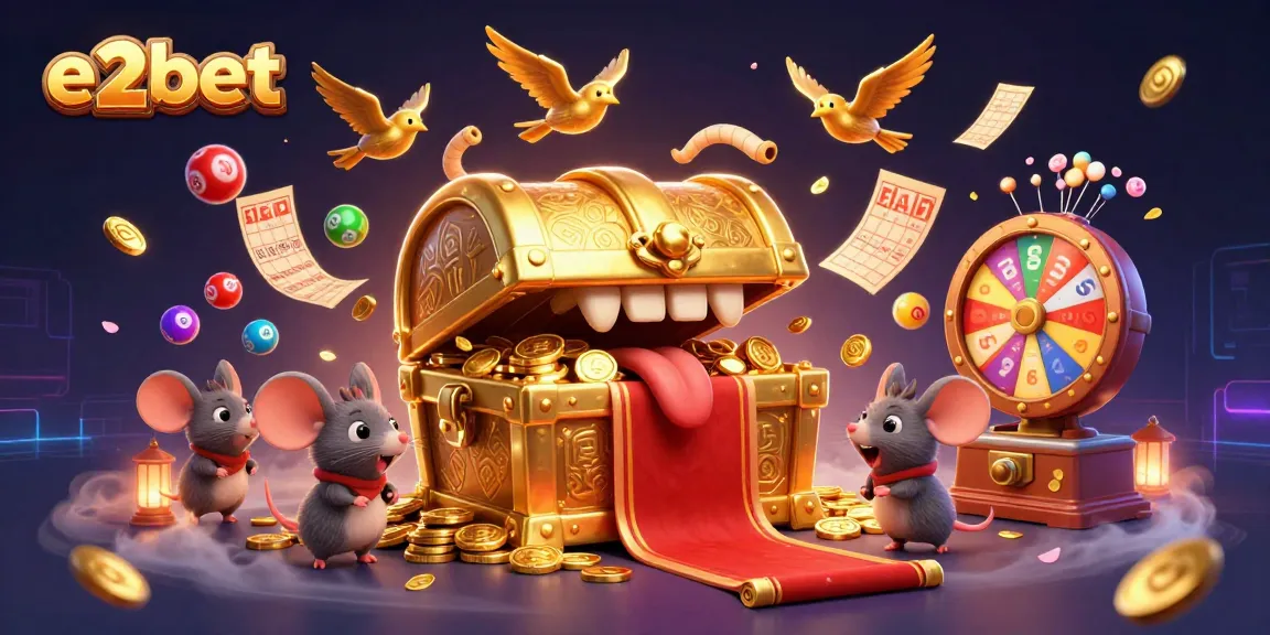 Experience thrilling gameplay at e2bet with colorful lottery balls and dynamic casino elements.