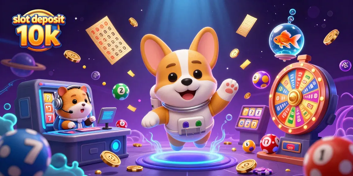 Experience thrilling wins with slot deposit 10k in a vibrant space casino scene.