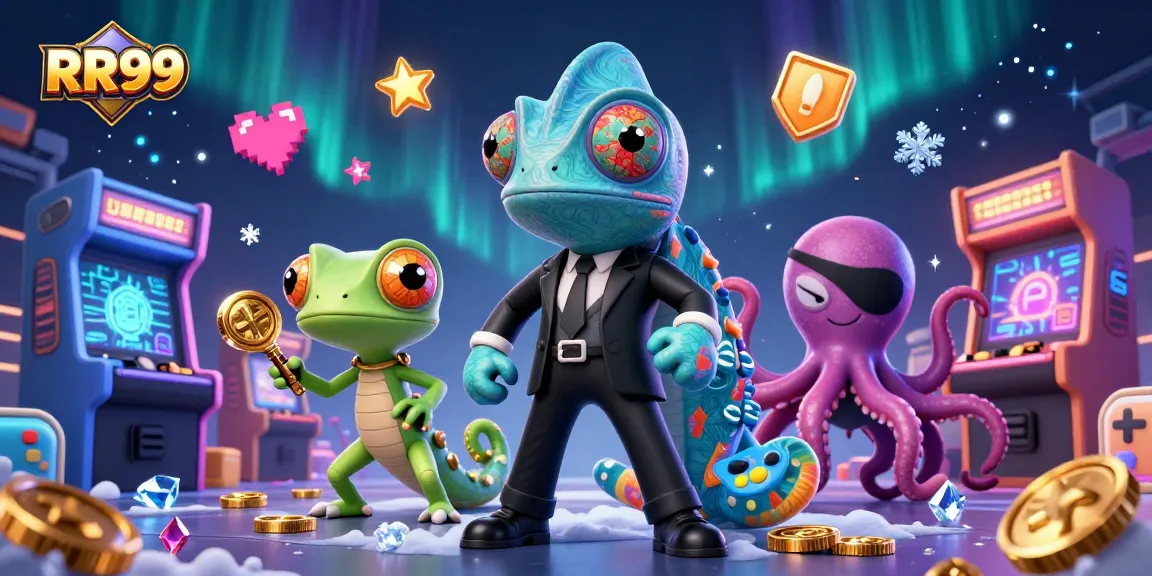 Experience thrilling gameplay at RR99 with a vibrant casino scene featuring colorful elements and characters.