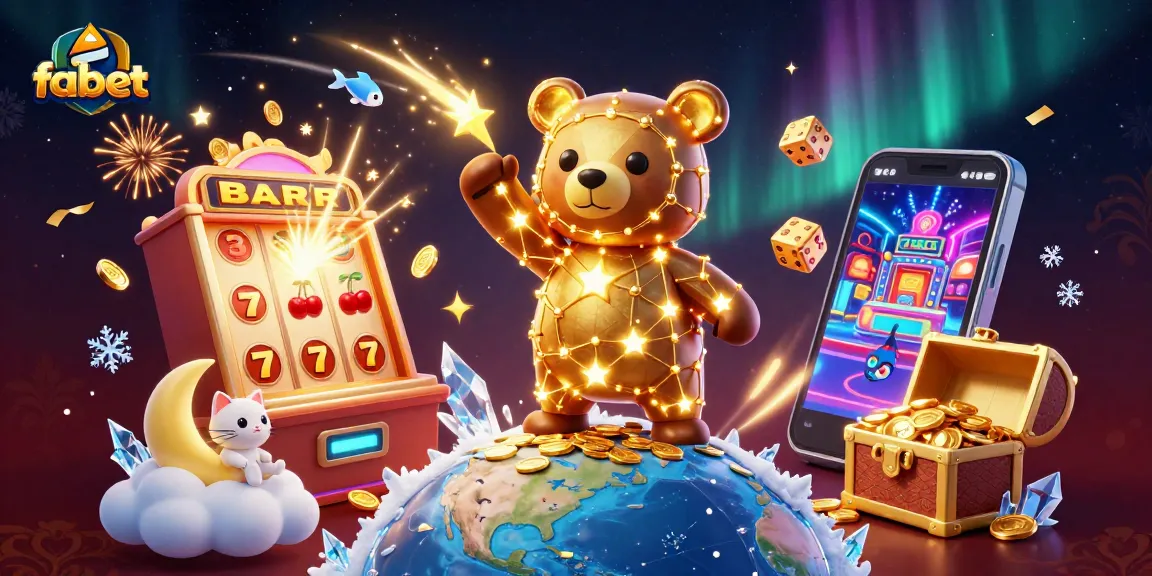 Experience thrilling gameplay with fabet, where the sparkling constellation bear and vibrant casino elements collide.